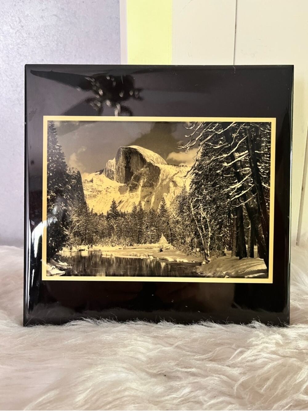NEW Ansel Adams Yosemite Landscape Art Wall Tile Black Sepia 90s Square 8”